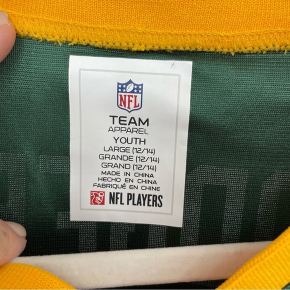 Green Bay Packers Aaron Rodgers Jersey Boys Large 12/14 NFL 12 Football Athletic - Picture 2 of 5